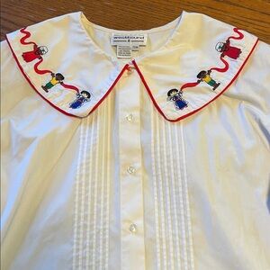 Westbound II Blouse Pleats and Peter Pan Red Trim Multicultural Children 20W